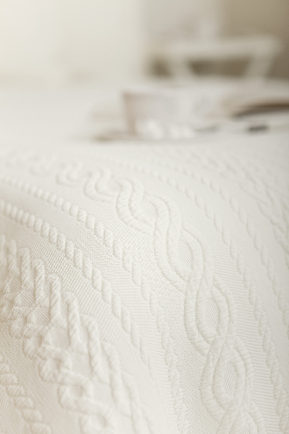 Элитное покрывало хлопковое Зефир экрю от Luxberry узор