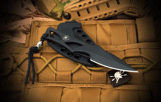 Шейный нож Spartan Blades Enyo - сталь CPM-S45VN, чёрный