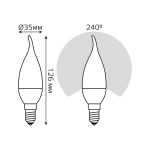 Лампа Gauss LED Свеча 9,5W E14 950lm 4100K  103101210