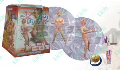 Надувная кукла-блондинка с тремя отверстиями и вибратором