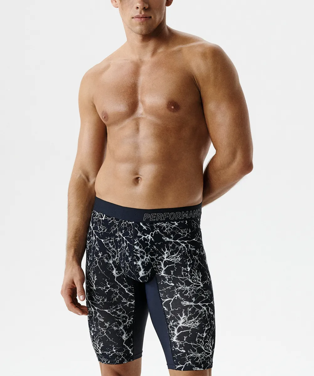 Мужские трусы шорты удлиненные Atlantic, 1 шт. в уп., бамбук, темно-синие, MH-1208