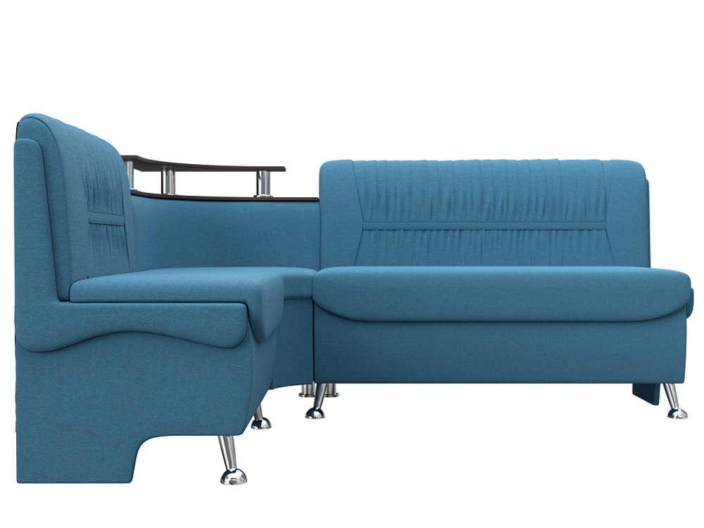Диван кухонный угловой Сидней левый угол, Амур 10 голубой, Рогожка, 125904L