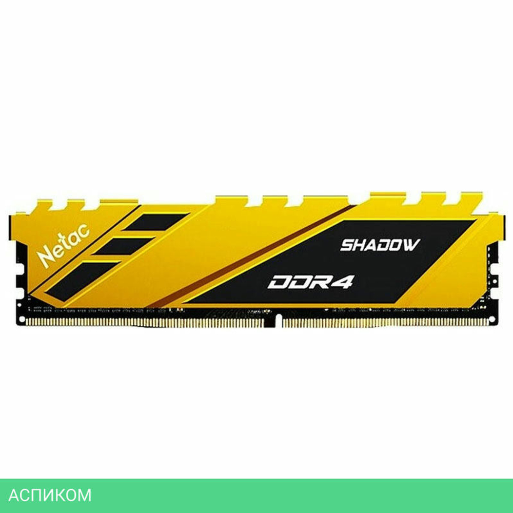 Оперативная память Netac Shadow 16Gb DDR4 Yellow (NTSDD4P26SP-16Y)
