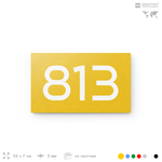 Номер на дверь 813, табличка на дверь для офиса, квартиры, кабинета, аудитории, склада, желтая 120х70 мм, Айдентика Технолоджи