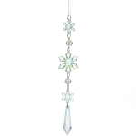 Подвеска «Хрустальная снежинка» 4,5*22 см, Зелёный