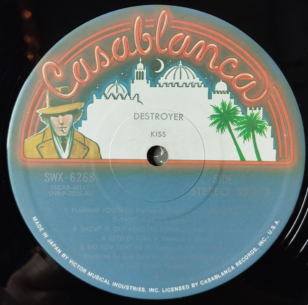 Винтажная виниловая пластинка LP Kiss Destroyer (Japan 1976) (Obi) Detroit Rock City