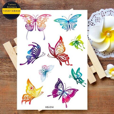 Временные татуировки для детей водостойкие с блёстками "Бабочки"