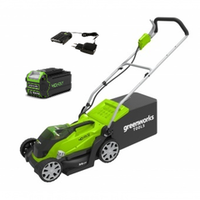 Аккумуляторная газонокосилка Greenworks G40LM35K2, 40v, 35 см, (2501907UA), с аккумулятором 2 А·ч и зарядным устройством