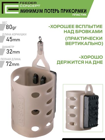 Набор пластиковых фидерных кормушек FC M6 МИНИМУМ ПОТЕРЬ ПРИКОРМКИ 6шт. (коробочная версия)