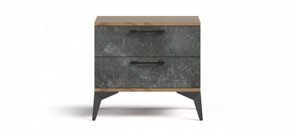 Тумба ЛОФТ Крафт табачный, Серый бетон (последний экземпляр)