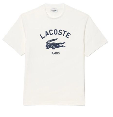Мужская теннисная футболка Lacoste Signature Print Cotton - white
