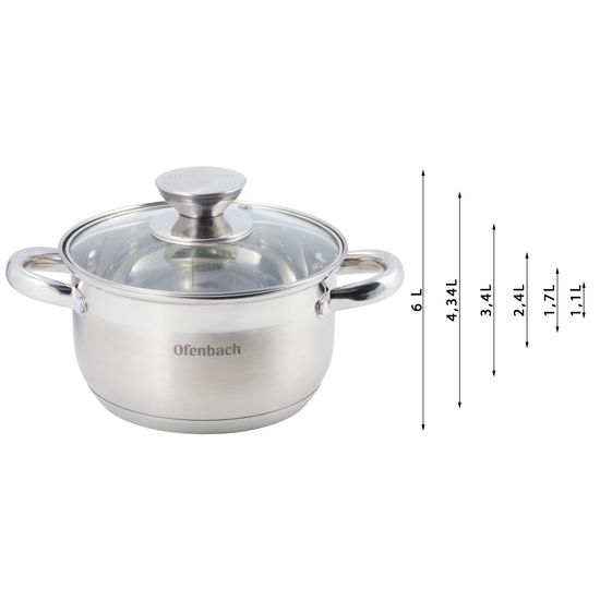 Набор посуды 12 пр. из нержавеющей стали Ofenbach NB 100001