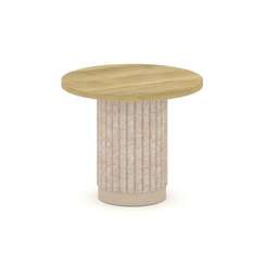 Felto Стол журнальный круглый D=600 PR.C.SPRG-008.D Дуб Винченцо/Металл Капучино/Крем-брюле 600*600*