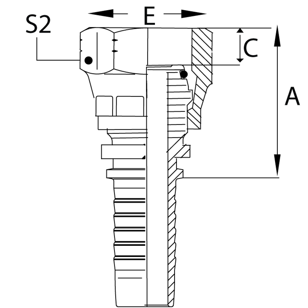 Фитинг DN 12 DKO-S (Г) 22x1.5 14 (накидная гайка)