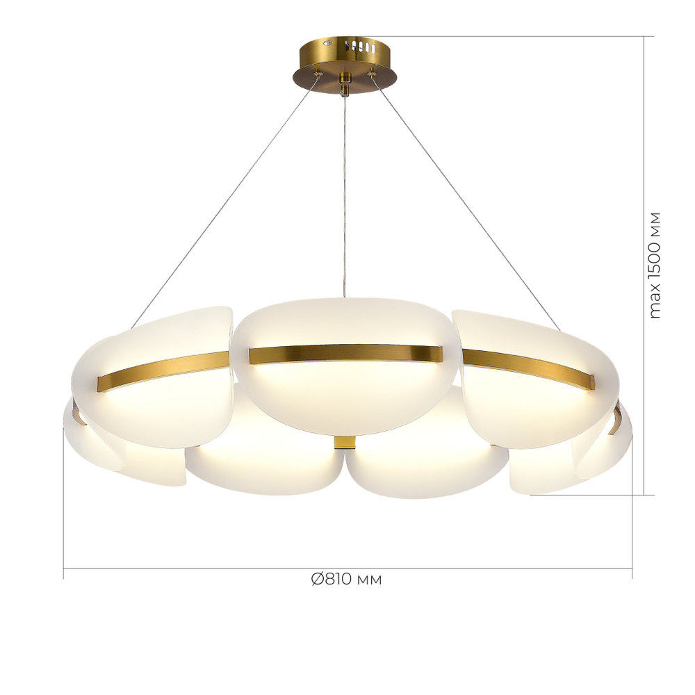 SL1304.203.56 Люстра подвесная ST-Luce Золотистый/Белый LED 1*56W 3000K ETOILE