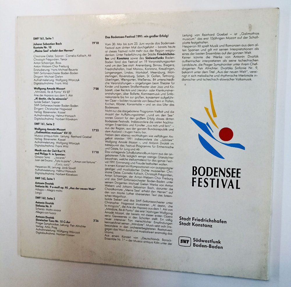 Винтажная виниловая пластинка LP Сборник Bodensee Festival 1991 2LP (Germany 1991)