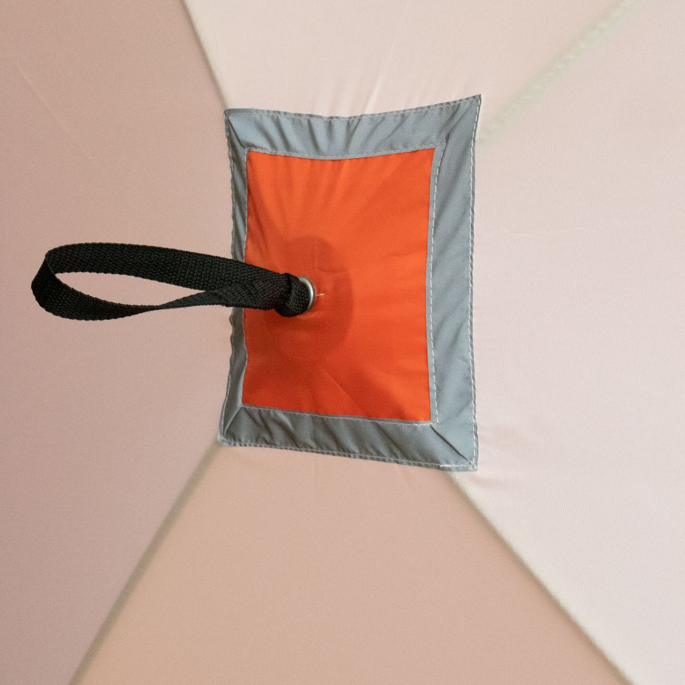 Палатка зимняя куб СЛЕДОПЫТ 2,1 х2,1 м, Oxford 210D PU 1000, S по полу 4,4 кв.м, цв. оранжевый/белый