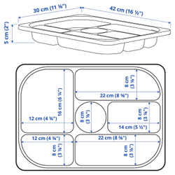 IKEA TROFAST  (ИКЕА ТРОФАСТ)  -  Поднос с отделениями, белый, 42x30x5 см