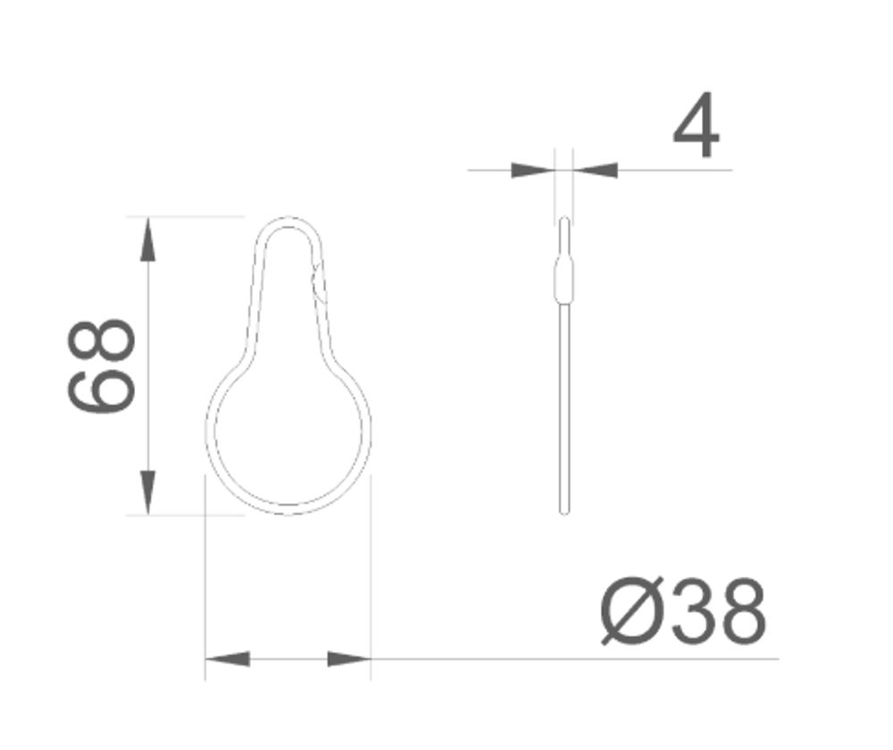 Кольца для крепления душевой шторы нерж. сталь NOFER 09043.B глянцевый