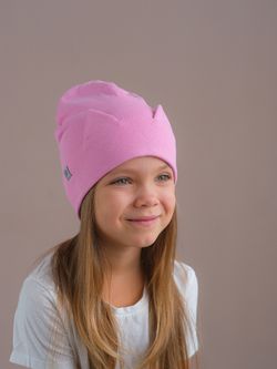 Шапка трикотажная КИС(Безе/Розовый)