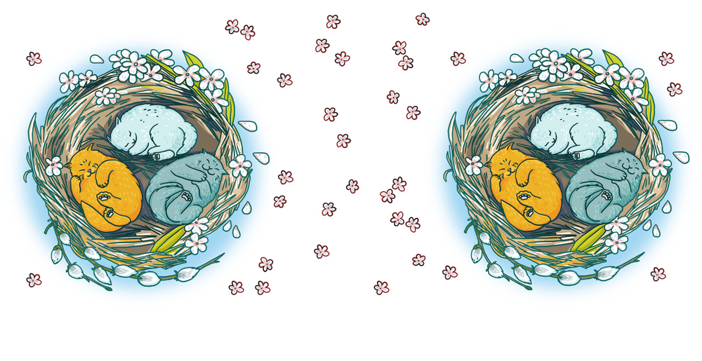 Кружка "Котики в гнезде"