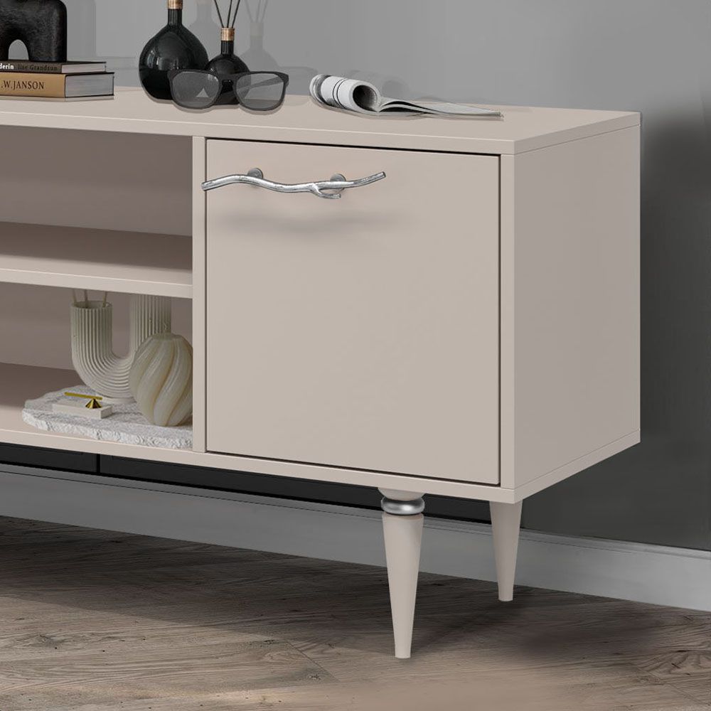 Тумба под ТВ Арт Колор matte 155см Классик Сильвер Серый агат матовый