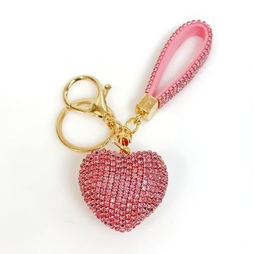Брелок сердце алмазное, розовое
