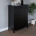 Комод с 6 ящиками деревянный, Хемнэс Hemnes/ Кымор, 108х50х131 см,черный