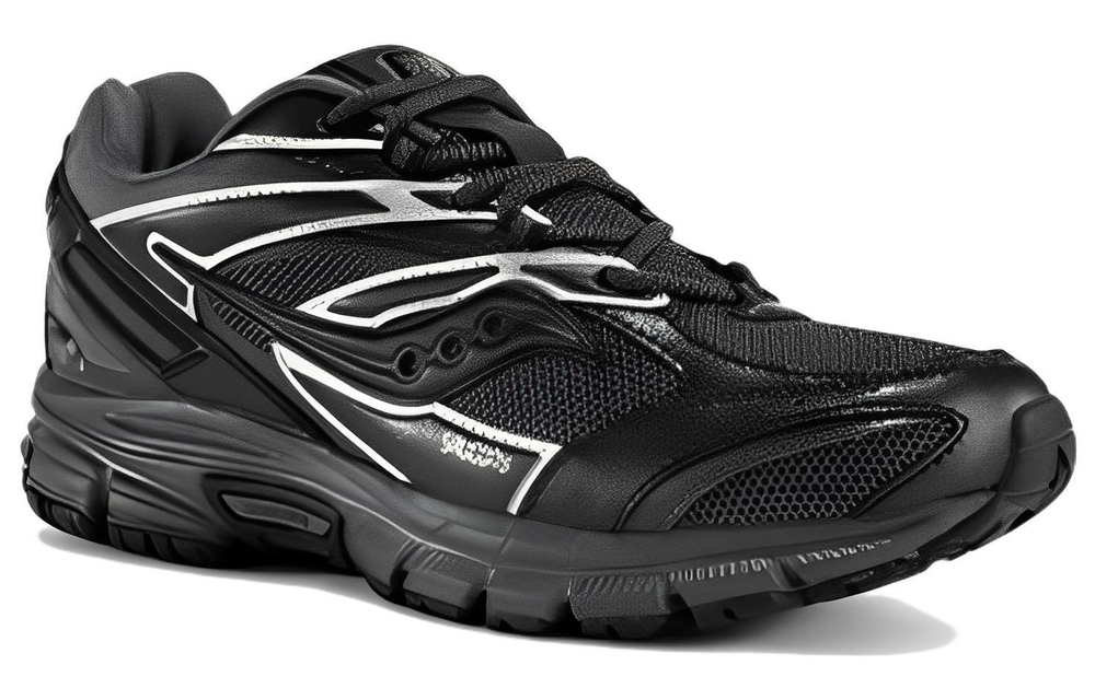 Saucony Cohesion 2K lightweight, comfortable, shock-absorbing, non-slip, wear-resistant, low-cut training running shoes for men and women with the same style of black and gray