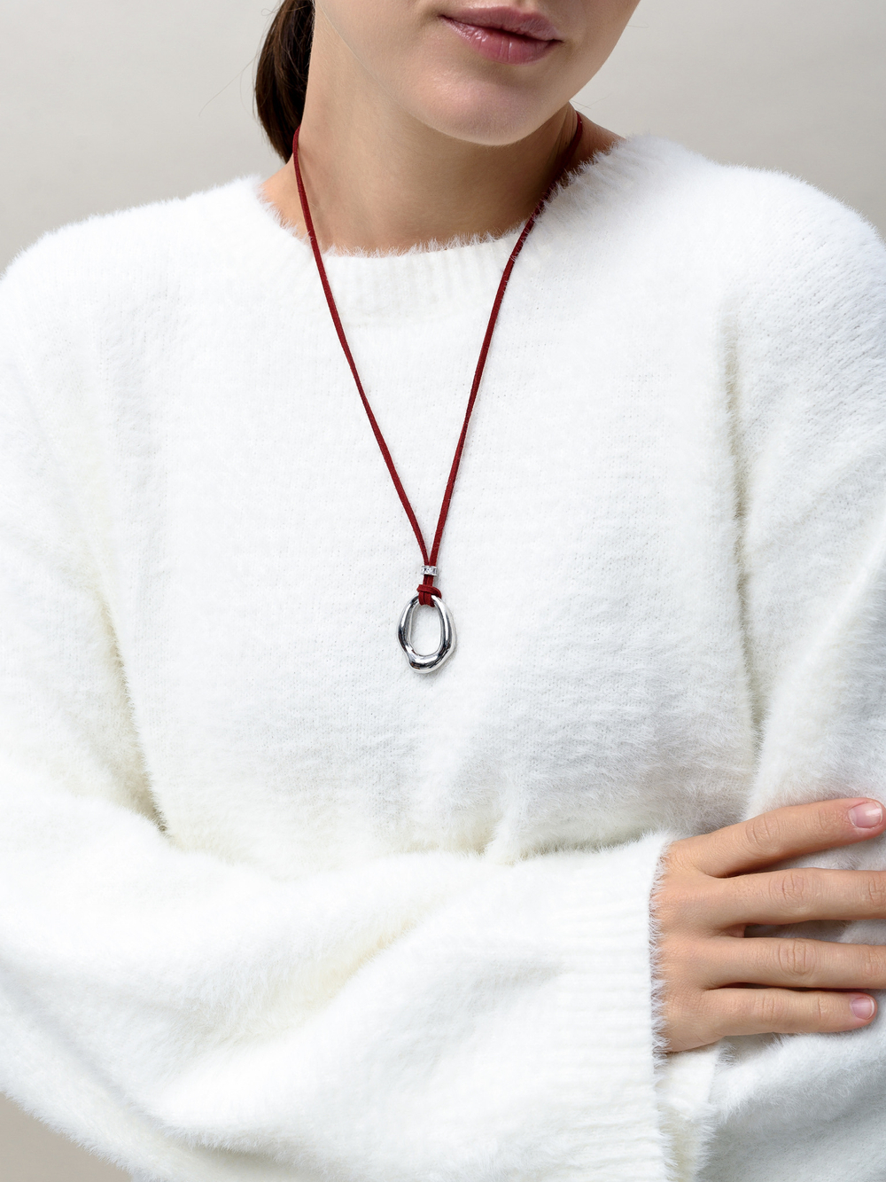 Колье "Cord Lake" Bordo Silver