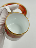 Кофейная пара Celine с красной каймой