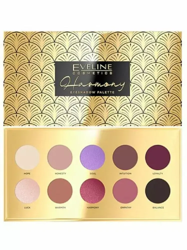 EVELINE Eyeshadow Palette Тени для век 10 тонов HARMONY (*3*12)