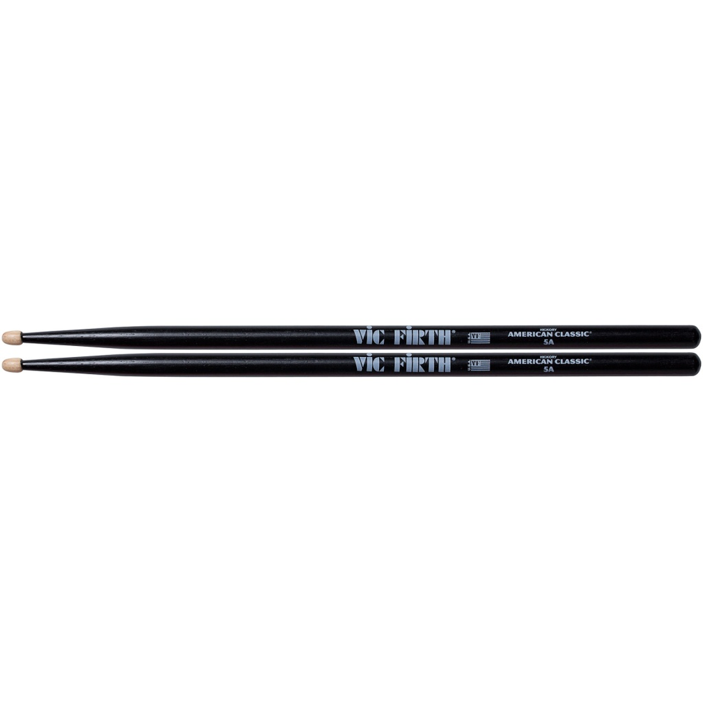 Vic Firth VIC-5AB American Classic 5A Black Барабанные палочки, деревянный наконечник. Материал наконечника: орех гикори.