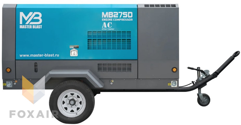 Винтовой дизельный компрессор master blast mb275d-7 + ac