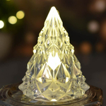Сувенир новогодний с подсветкой "Кристальная елочка" 5*6см, теплый белый