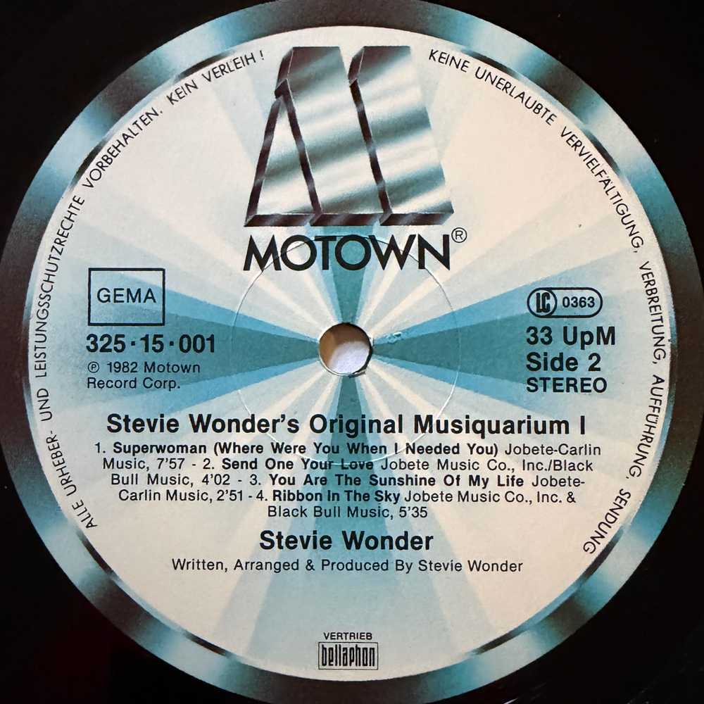 Stevie Wonder ‎– Stevie Wonder's Original Musiquarium 1 2LP (Германия 1982г.)