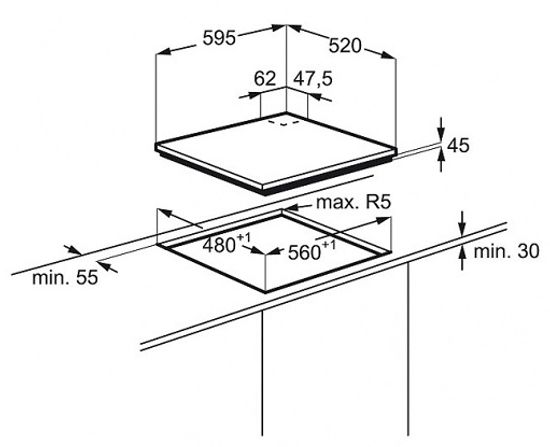 Газовая варочная панель Electrolux EGT 96647 LW