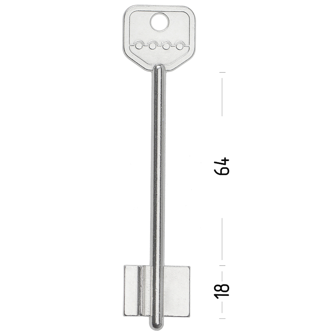 Заготовка сувальдного ключа 10721 199/1- СЕНАТ-1 литье (109*22,4*17,8мм)(Соболь)(4,9мм) (SEN1D)