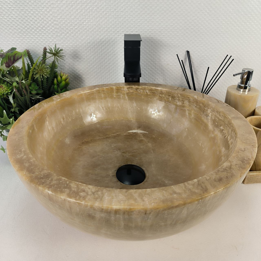 Раковина из оникса Bowl Yellow BO-64723 45*45*17 0200
