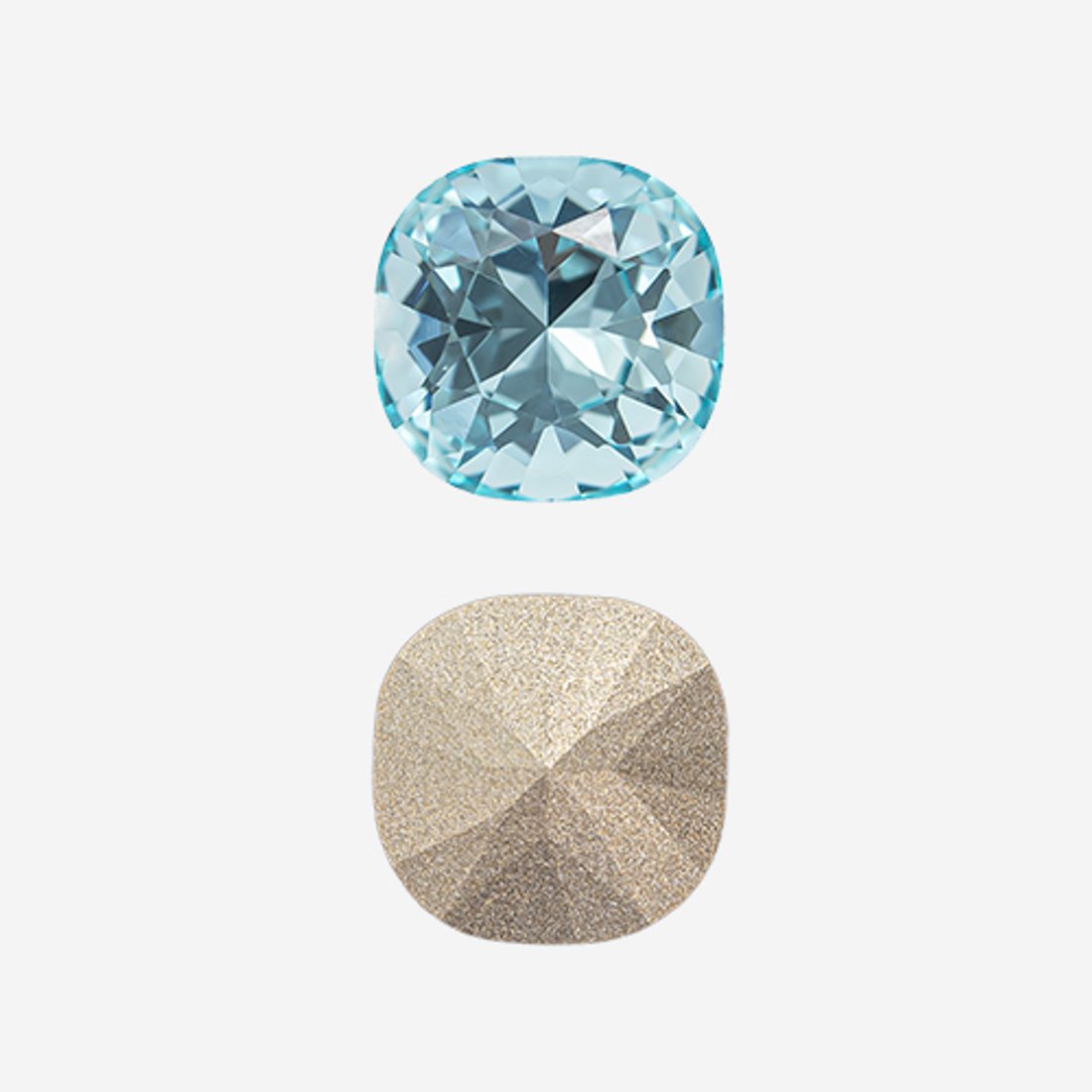 Кристалл Кушон (Сushion), оттенок "Aquamarine", 10мм