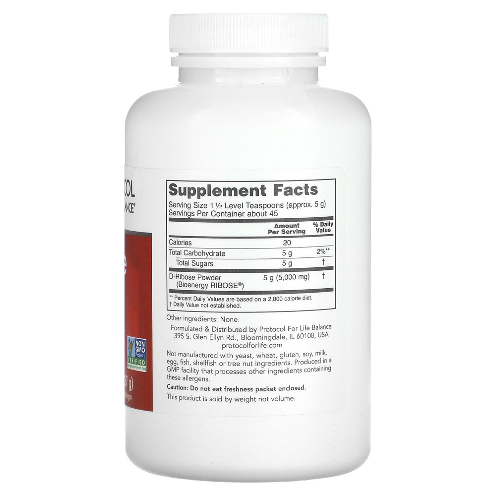 Protocol for Life Balance, Порошок D-рибозы, 227 г (8 унций)