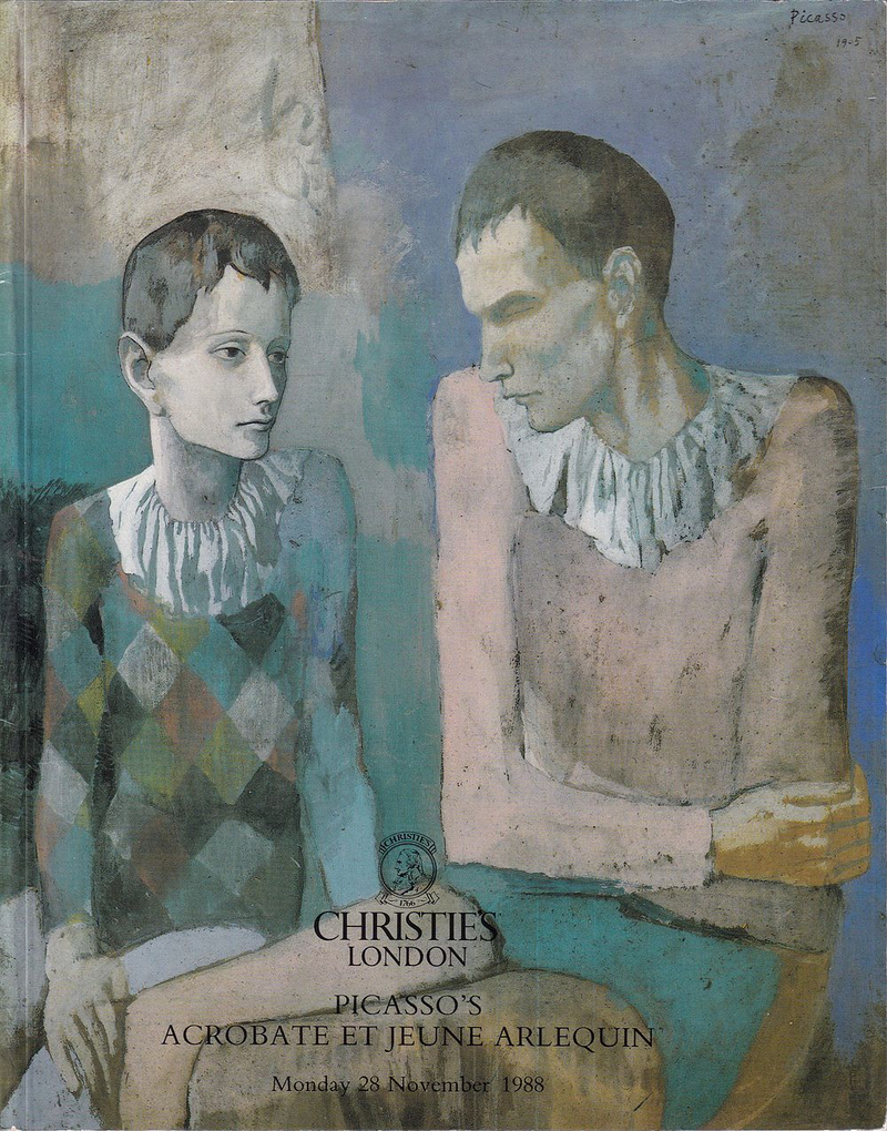 Каталог аукциона Christie's, Лондон, Пабло Пикассо «Акробат и молодой Арлекин» от 28 ноября 1988 года