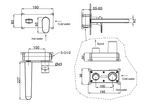 Смеситель для умывальника из стены SPECTRE черный матовый