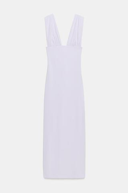 ZARA ПЛАТЬЕ МИДИ НА ШНУРОВКЕ, СИРЕНЕВЫЙ