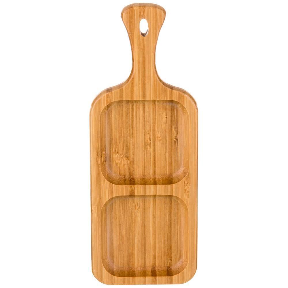 БЛЮДО ДЕРЕВЯННОЕ LEFARD "NATIVE" 2 СЕКЦИИ С РУЧКОЙ 28*10,5*2 СМ (КОР=36ШТ.)