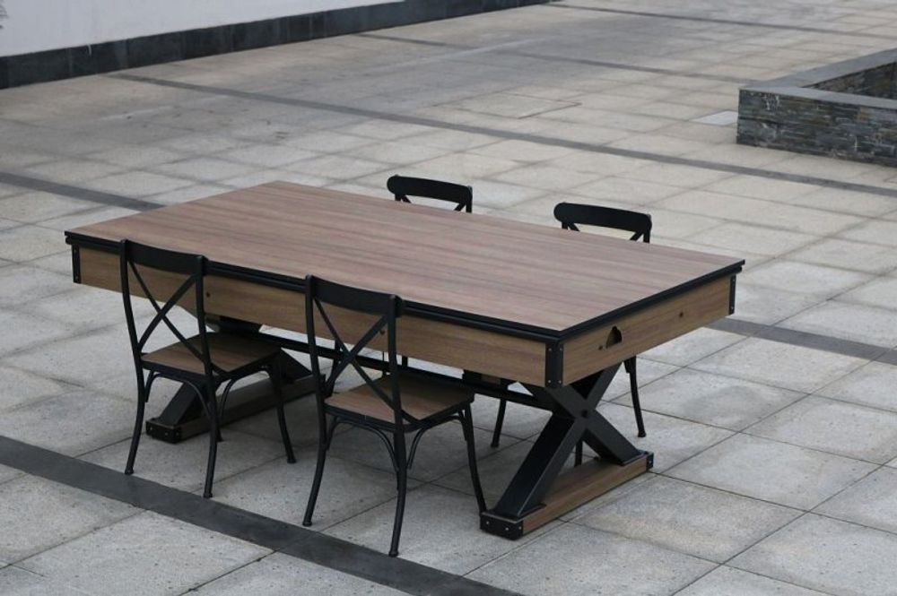 Аэрохоккей «Superior» 7 ф со столешницей, в комплекте аксессуары (221 x 120 x 82 см,мореный дуб)