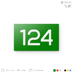 Номер на дверь 124, табличка на дверь для офиса, квартиры, кабинета, аудитории, склада, зеленая 120х70 мм, Айдентика Технолоджи