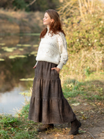 Длинная шерстяная юбка (коричневый)