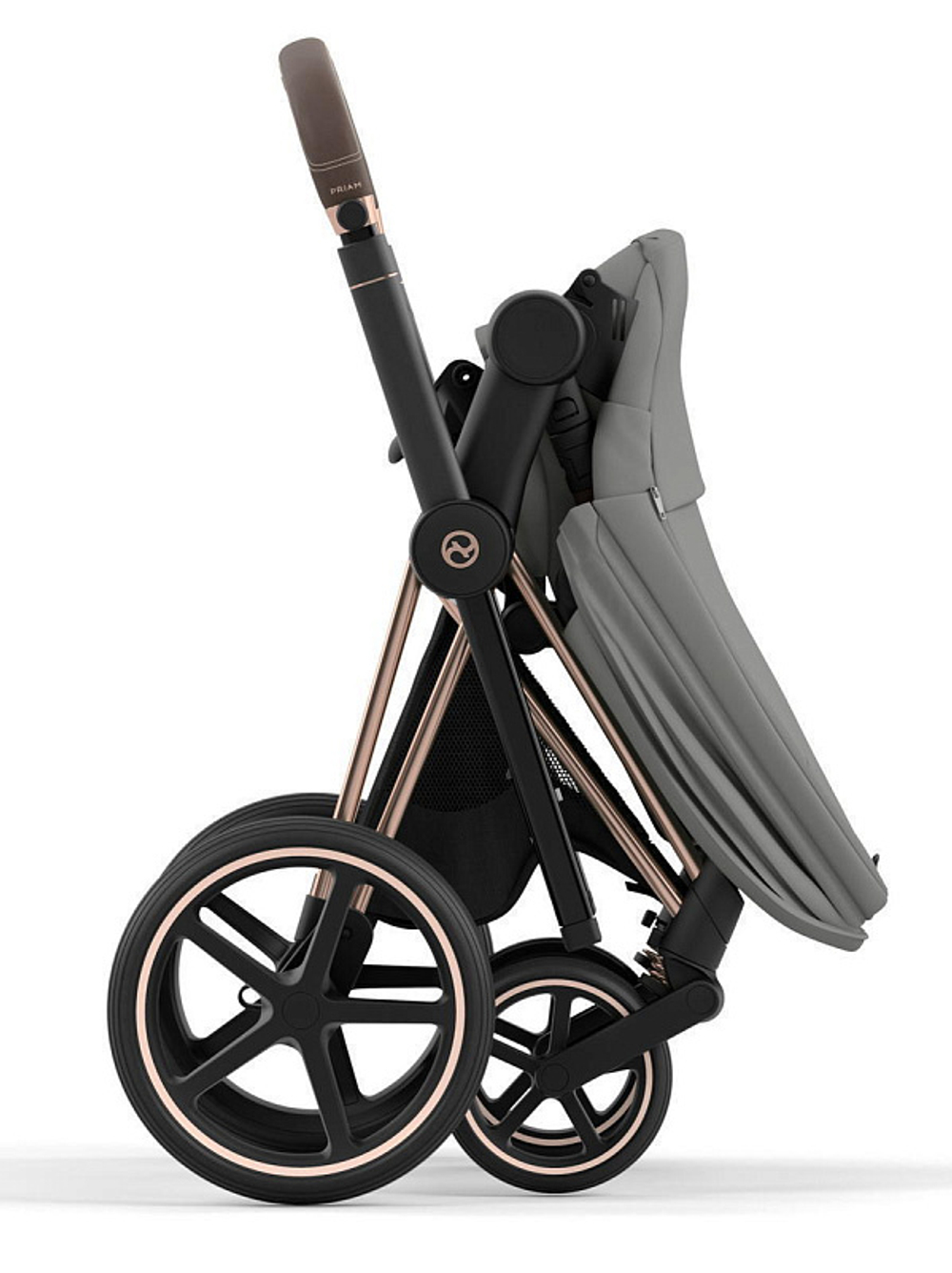 Коляска 3 в 1 Cybex Priam IV Rosegold complete и автокресло Aton B2 i-Size Steel Grey Mirage Grey
