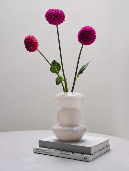 Ваза riverstone, 25 см, жемчужно-серая